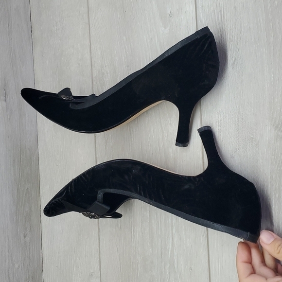 J.Renee Womens Velvet Dress Shoes Y2K sz 8.5W - Picture 7 of 13